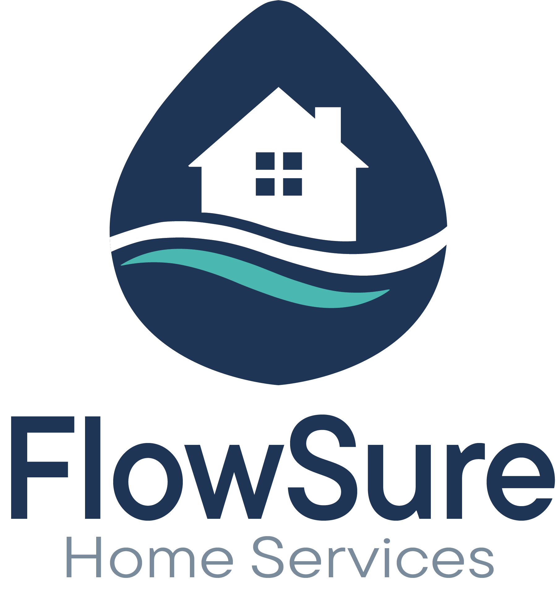 FlowSure Home Services stacked logo